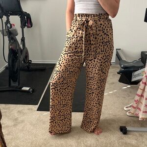 Lulu's Tan Leopard Print Wide Leg Pants